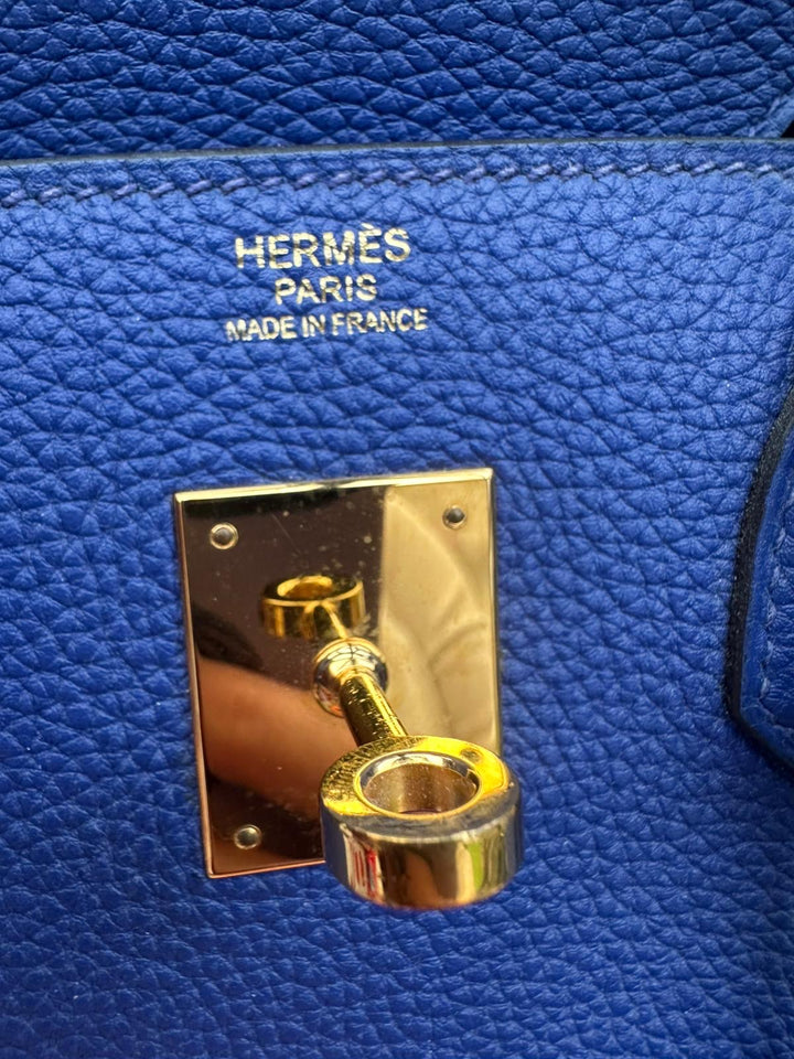 Hermes Birkin 30 Bleu Electric Togo Leather GHW Stamp T 2015 Bag