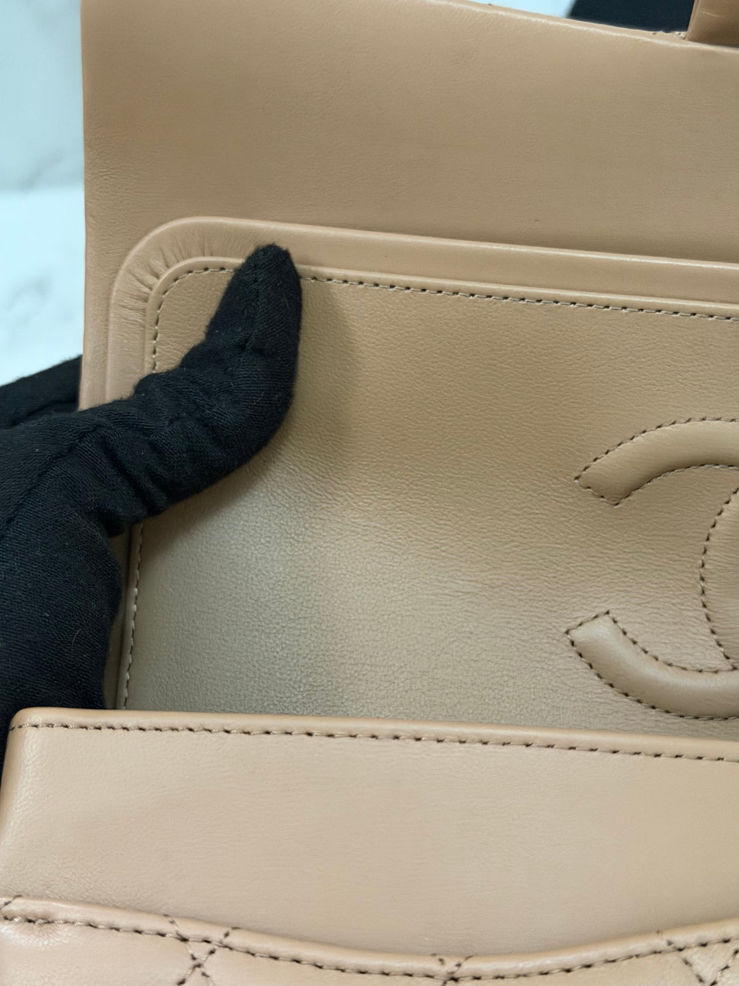 CHANEL 22K collection 2022 Dark Beige Lambskin LGHW Medium ML Timeless Classic Double Flap Bag