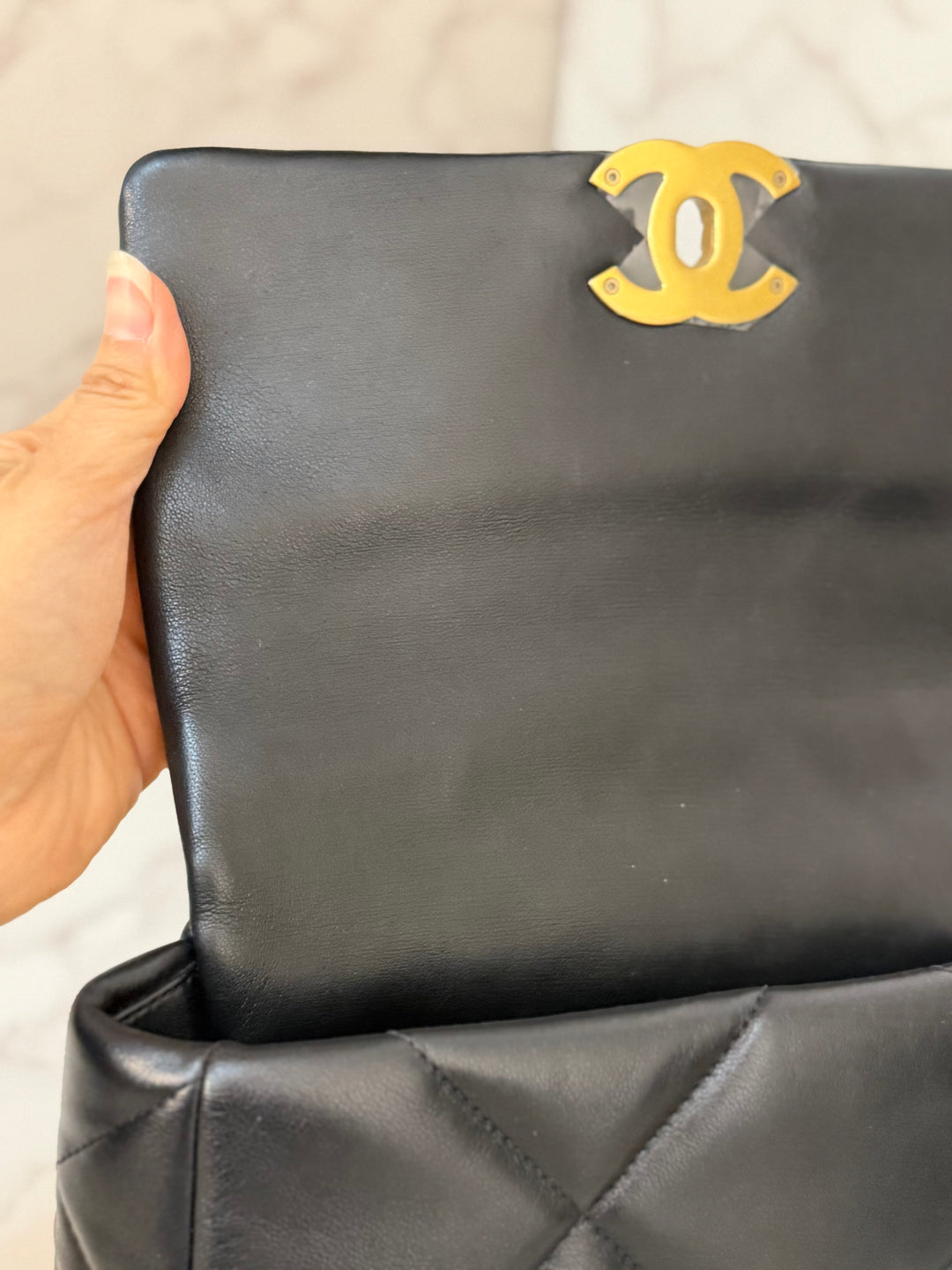 CHANEL 19 Size Small series 31 2020/2021 Black Lambskin Mixed HW Top Handle Flap Bag