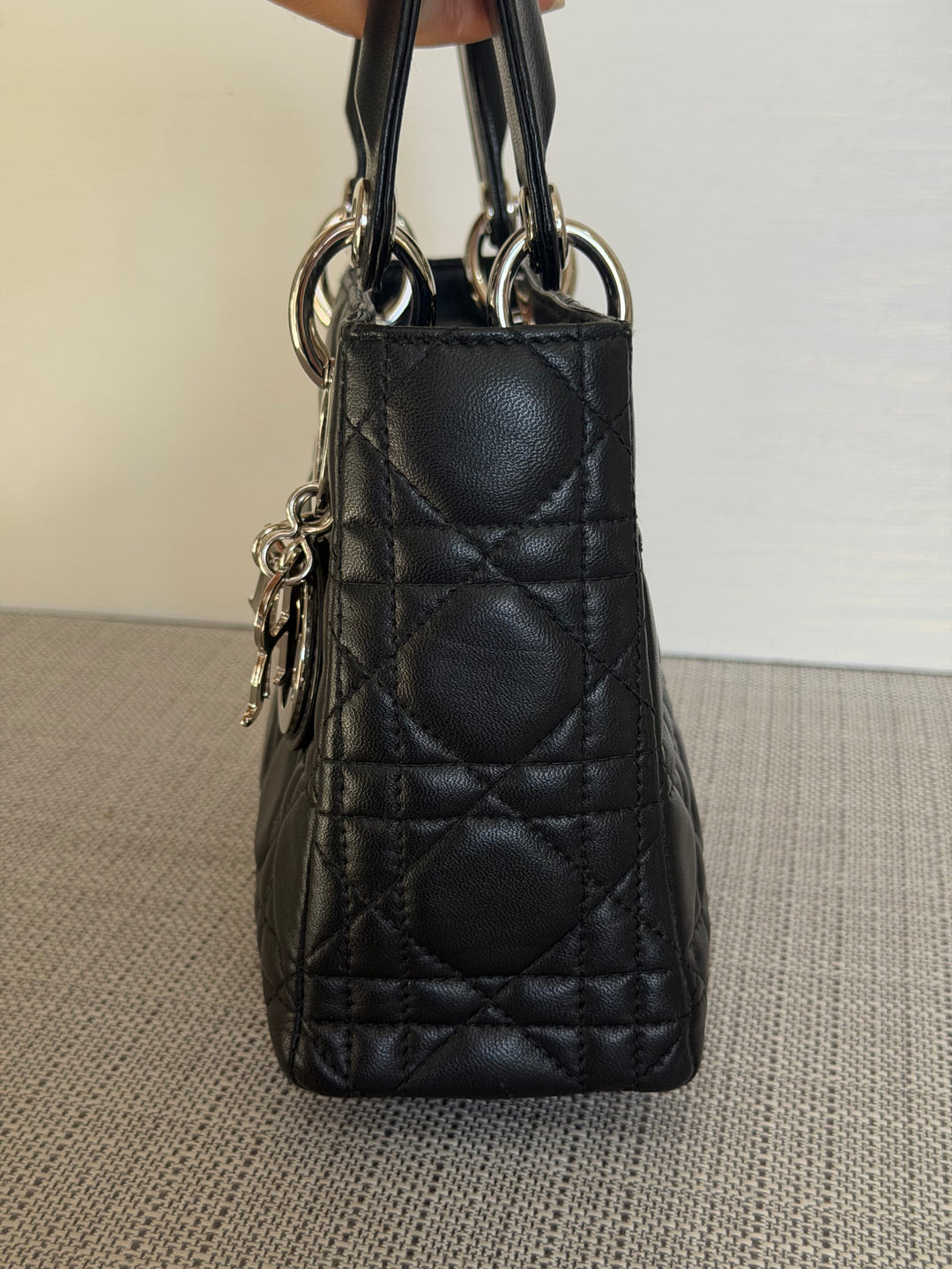 DIOR Lady Dior Mini Vintage Black Lambskin Silver hardware SHW 2006