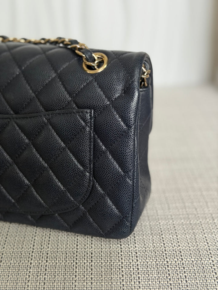 CHANEL series 30 Dark Navy Caviar LGHW Small Timeless Classic Double Flap Bag 2020