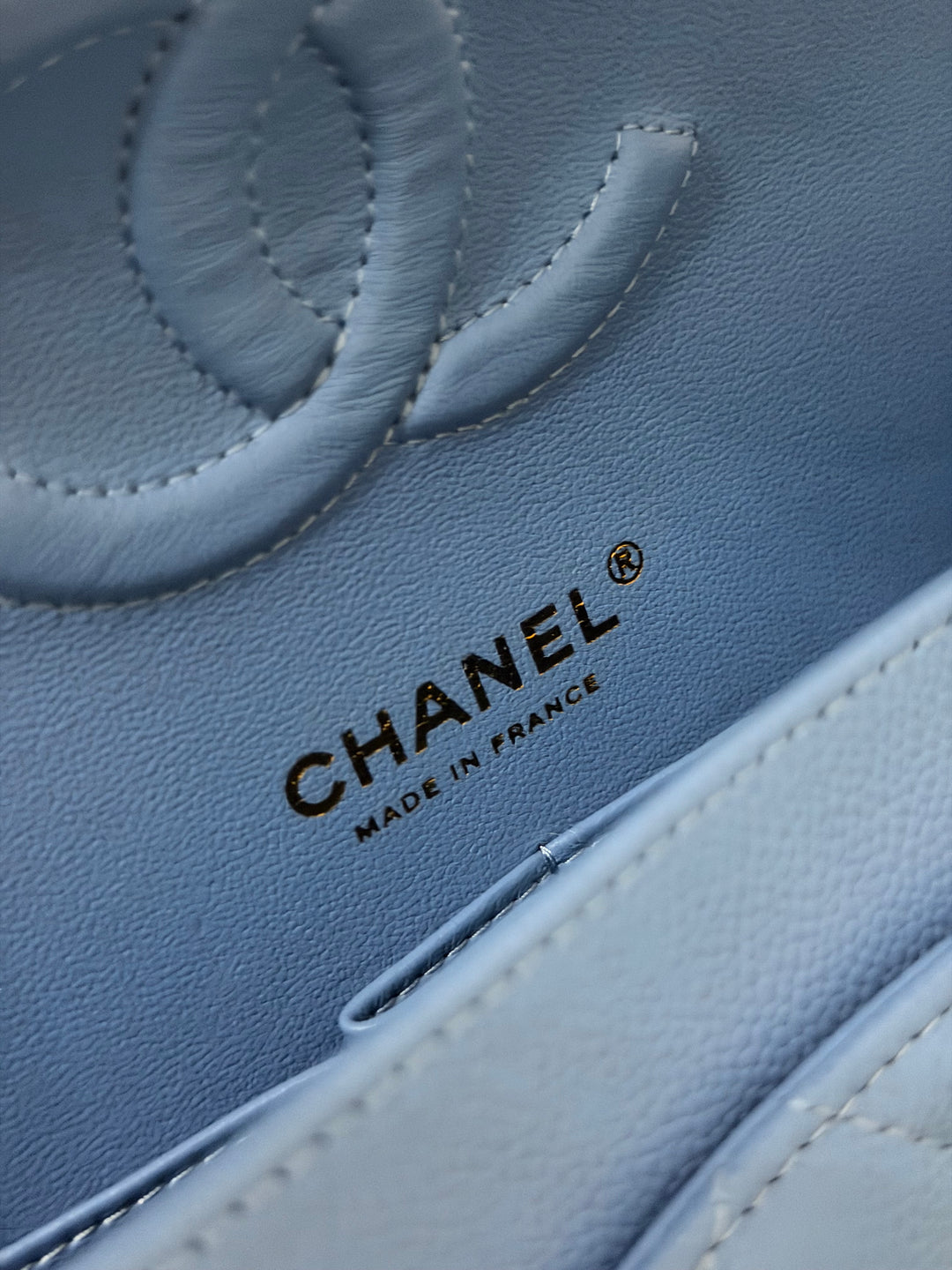 CHANEL 25C 2025 Periwinkle Blue Caviar LGHW Medium ML Timeless Classic Double Flap Bag