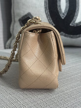 Load image into Gallery viewer, Chanel series 20 15C 2014/2015 Cruise Collection Pearly Beige Caviar Brushed GHW Square Mini Flap Bag
