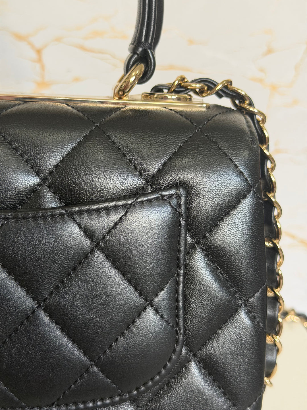 CHANEL Black Lambskin LGHW Trendy CC Flap Bag size MINI 8 inches with detachable Strap 2023/2024