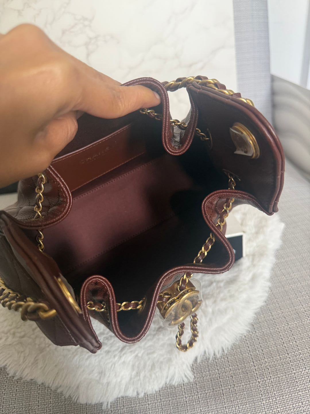 CHANEL 26S Brown Caviar Mini 25 Hobo Bag with Aged GHW 2026