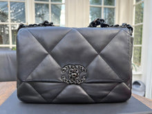 Load image into Gallery viewer, Chanel 19 Flap Bag in Size Small 22P collection 2022 So Black Lambskin So Black Hardware
