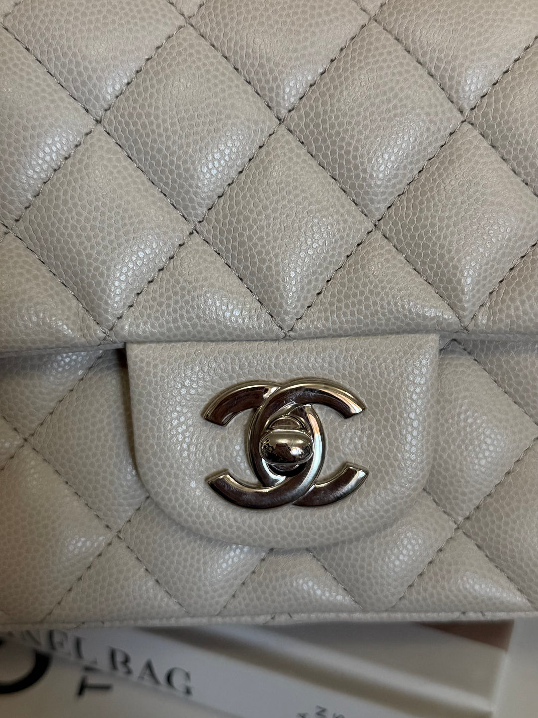 CHANEL 18B series 26 Ivory Caviar SHW Mini Rectangular Flap Bag 2018