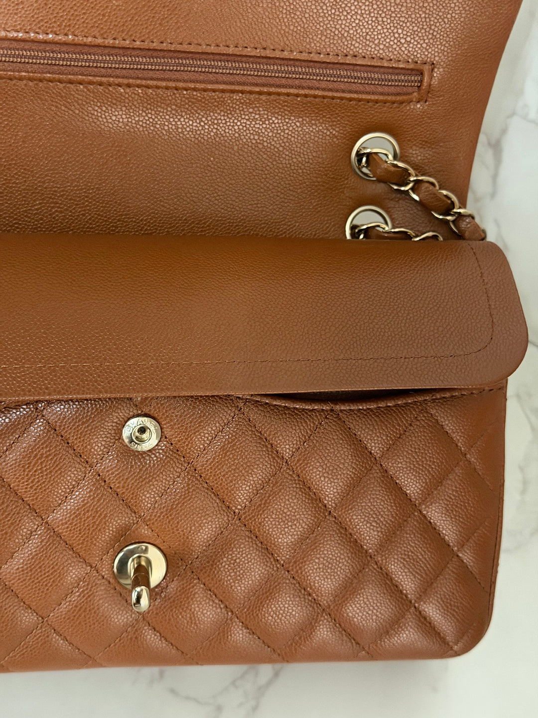 CHANEL Brown Caviar LGHW Medium ML Timeless 11.12 Classic Double Flap Bag 2023