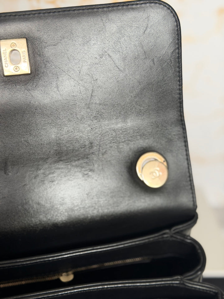 CHANEL Black Lambskin LGHW Trendy CC Flap Bag size SMALL with Non detachable Shoulder strap 2023