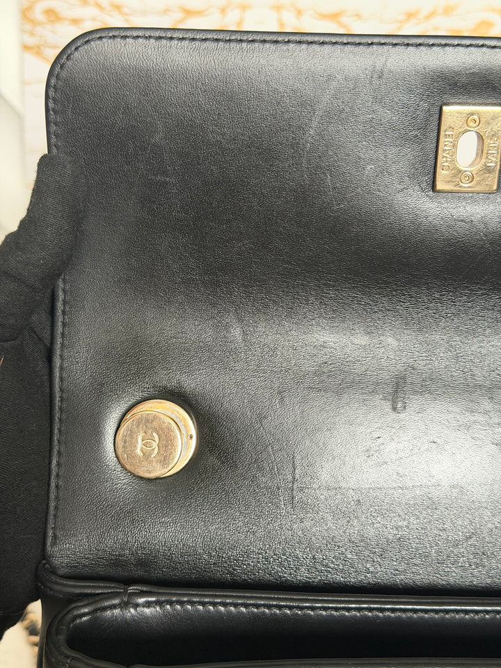 CHANEL Black Lambskin LGHW Trendy CC Flap Bag size SMALL with Non detachable Shoulder strap 2023