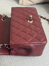 Load image into Gallery viewer, Chanel series 28 2019 Burgundy Lambskin Silver HW Mini Rectangular Flap Bag
