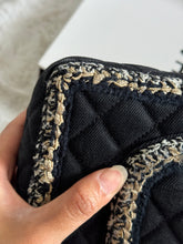 Load image into Gallery viewer, Chanel series 26 Black Denim LGHW Braided in Gold/White/Black Medium Flap Bag
