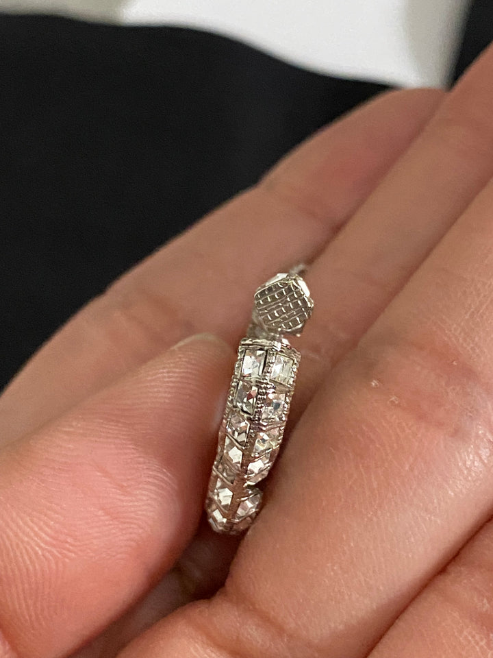 Chanel Crystal Earrings Silver Hardware