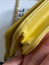 Load image into Gallery viewer, Chanel 20S 2020 Summer/Spring Collection Lemon Yellow Caviar LGHW Classic Wallet on chain (WOC)
