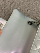 Load image into Gallery viewer, Chanel 21K collection 2021 Iridescent Light Blue Calf skin SHW Mini Rectangular Flap Bag
