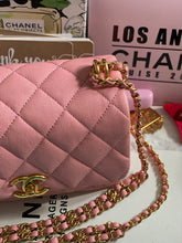 Load image into Gallery viewer, Chanel 22K 2022 Fall/Winter Collection Pink Caviar Coco First Mini Flap Bag with Aged GHW (AS3580)
