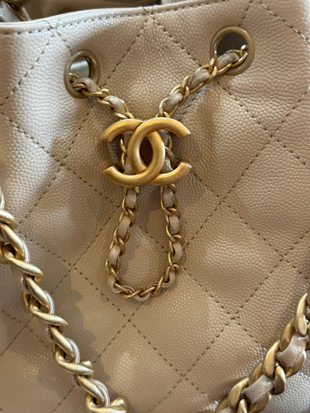 CHANEL Beige Caviar Aged GHW 25 Hobo Bag size SMALL 2025 25S collection