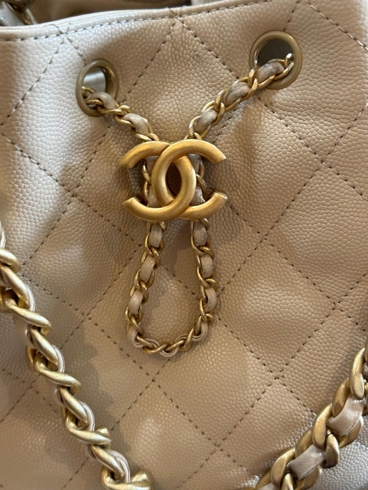 CHANEL Beige Caviar Aged GHW 25 Hobo Bag size SMALL 2025 25S collection