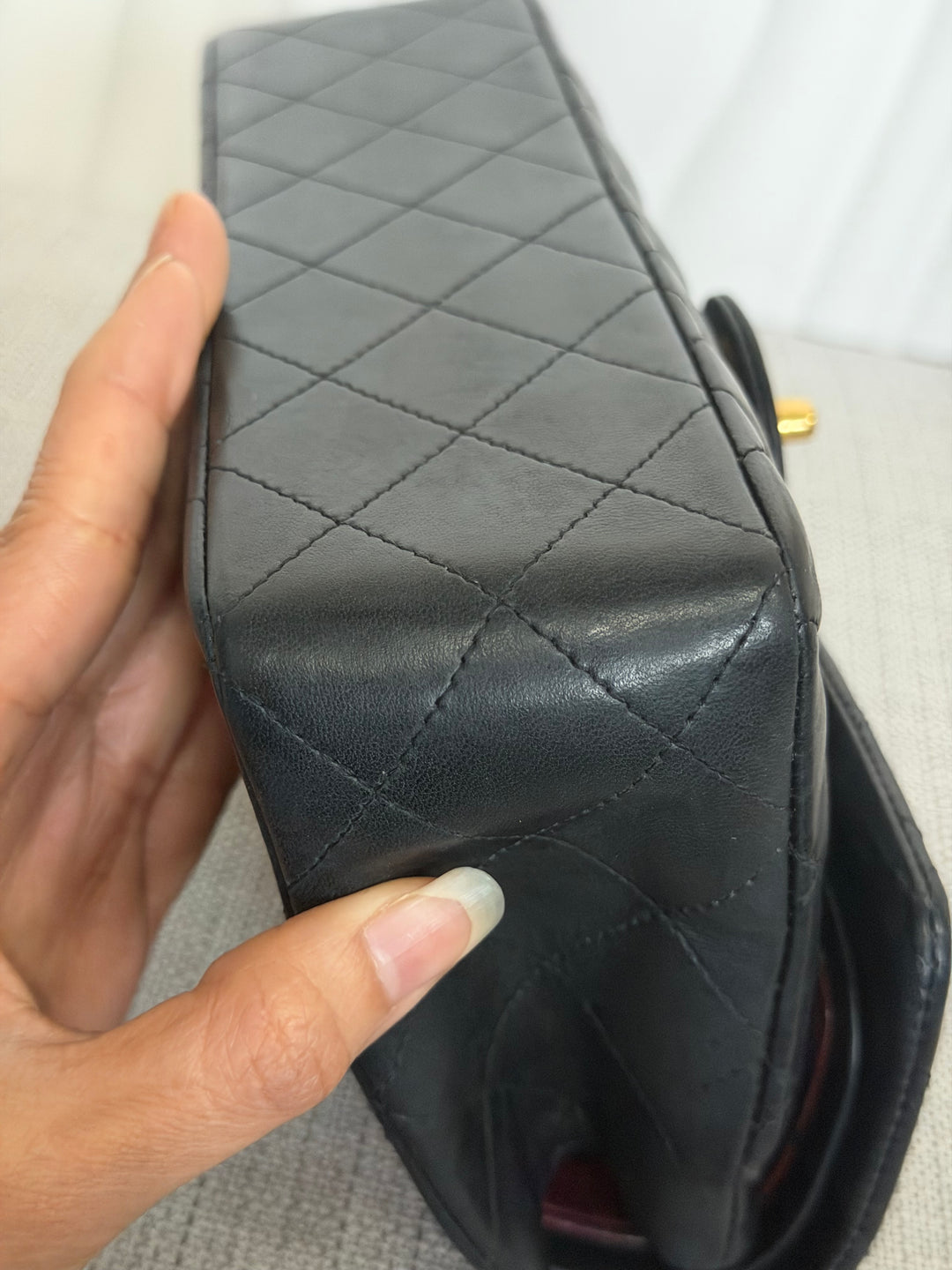 CHANEL series 11 Black Lambskin 24K GHW Vintage Small classic double flap bag 2007/2008