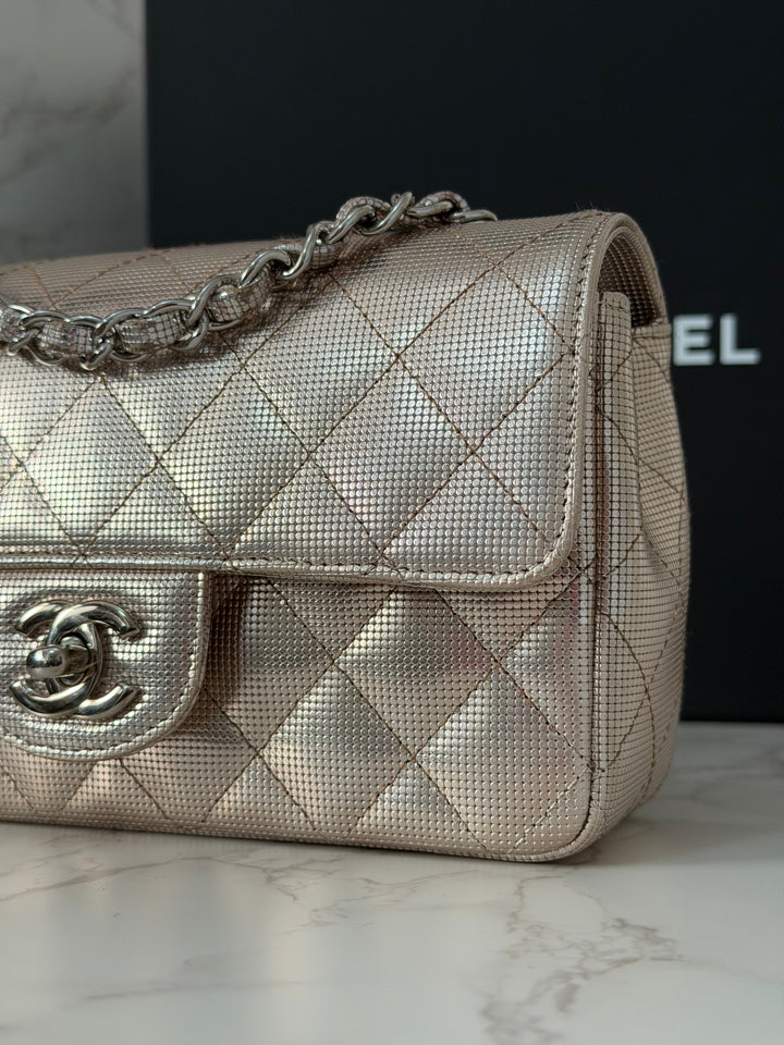 CHANEL series 21 16C 2016 Pixel Pinky Gold Calf Skin SHW Mini Rectangular Flap Bag