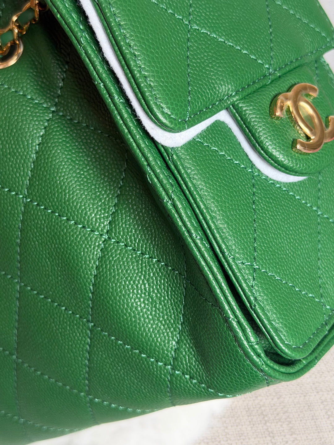 CHANEL Métiers d’art 2026 26A Green Caviar Shiny GHW MINI 25 Hobo Bag