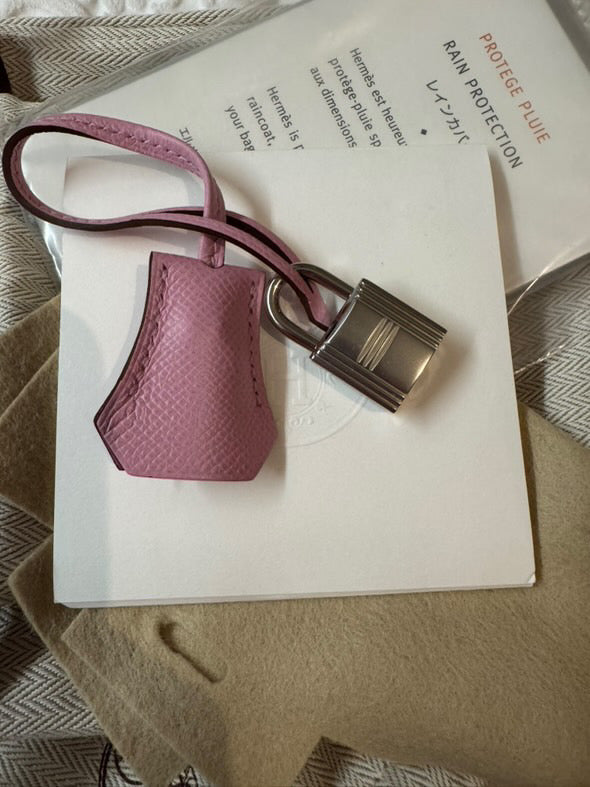 HERMES Mauve Sylvester PHW Kelly 25 Epsom Sellier