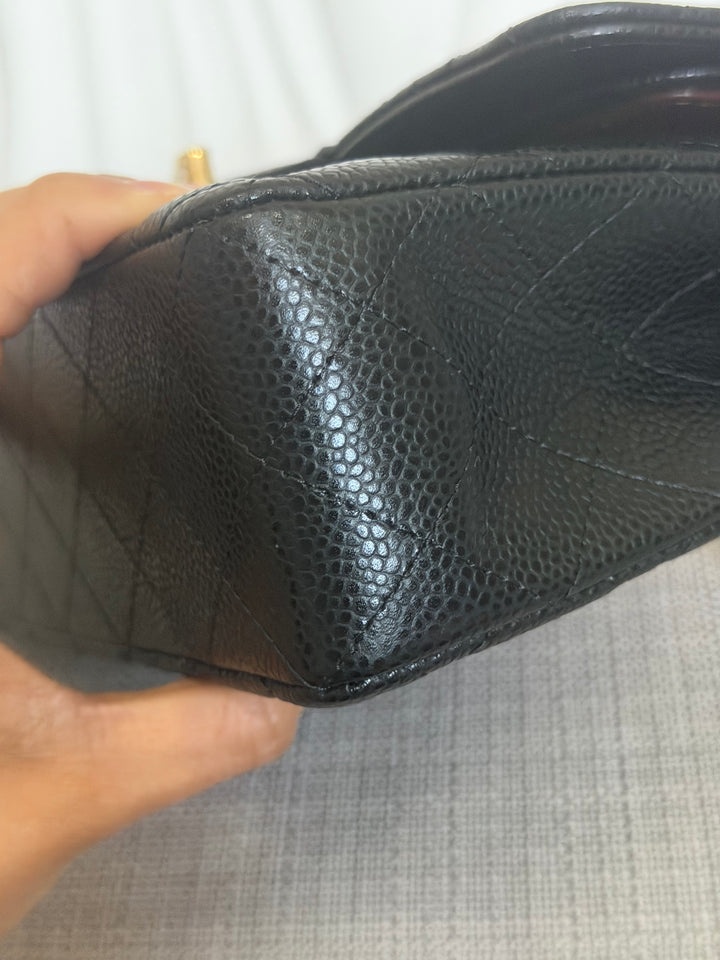 CHANEL Black Caviar GHW SMALL Timeless Classic Double Flap Bag 2022