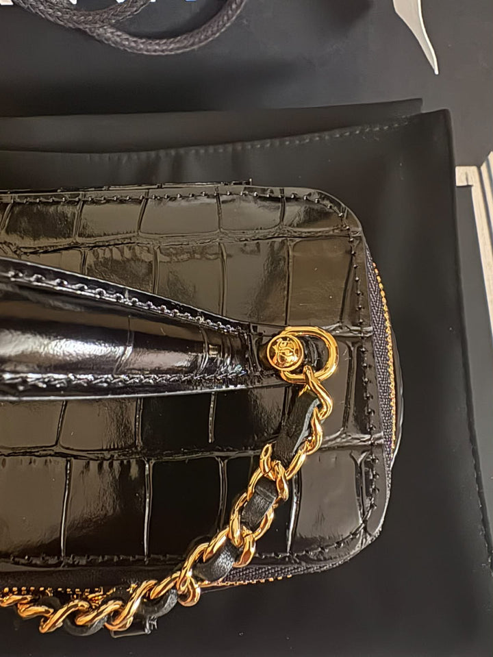 CHANEL 26A Croc Embossed Calf Skin Vanity with top handle Shiny GHW 2026