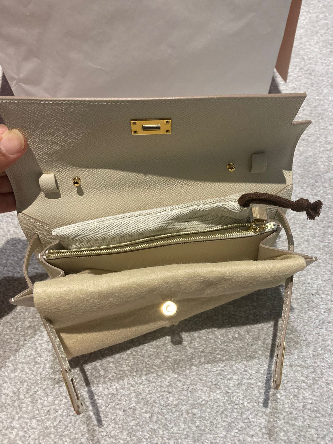 Hermes Kelly To go in Craiae Epsom leather with Gold Hardware
