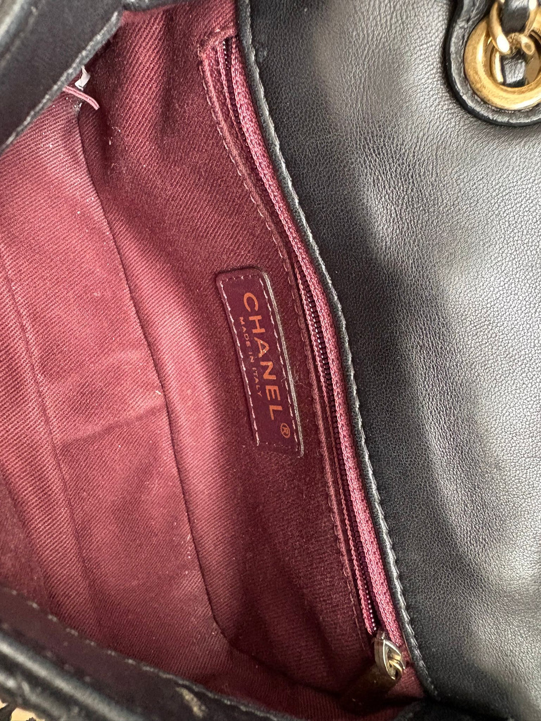 CHANEL series 20 Black Lambskin Anyique GHW Mini Flap Bag Seasonal Minaudières 2014 Limited Runway “meat package” collection