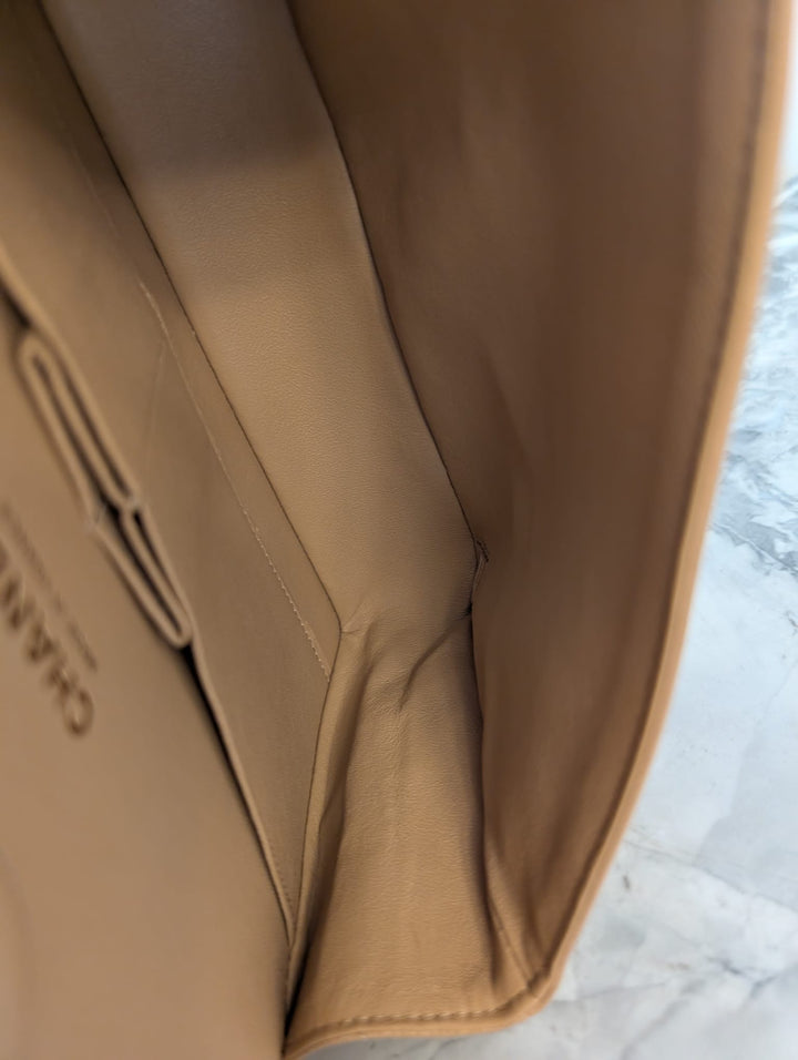 CHANEL series 28 19B collection Dark Beige Caviar LGHW Medium M/L Timeless Classic Double Flap Bag 11.12