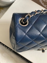 Load image into Gallery viewer, Chanel series 24 (2017) Navy Blue Caviar SHW Square Mini Flap Bag
