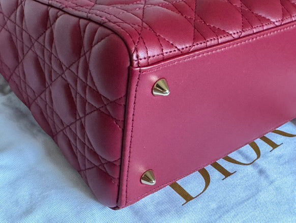 Christian Dior Lady Dior Medium in Red Lambskin GHW (2021)