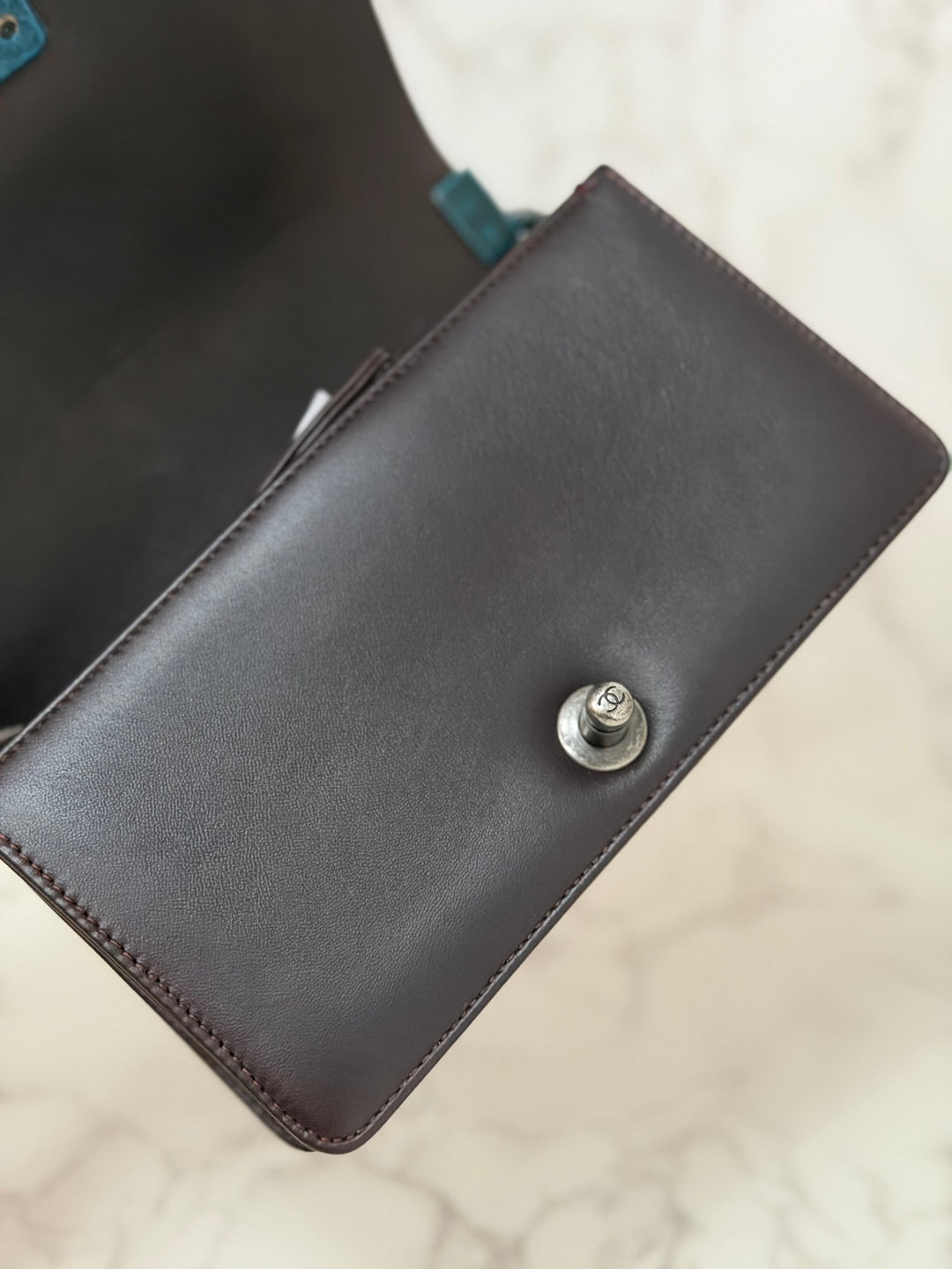 Chanel series 21 2015 Burgundy Lambskin Stingray SMALL Le Boy Flap Bag with Ruthenium HW