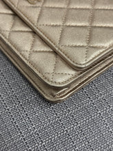 Load image into Gallery viewer, Chanel 21P 2021 Pre Spring/Summer Collection series 31 Iridescent Gold Lambskin Champagne GHW Classic Wallet on Chain (WOC)
