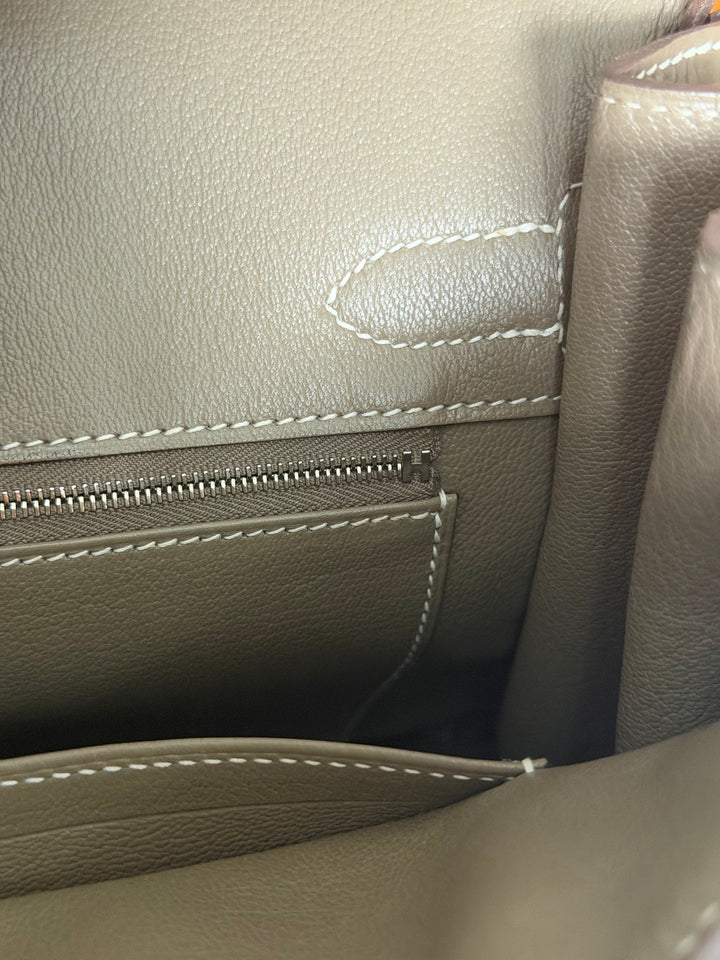 Hermès Etoupe Togo Leather PHW Birkin 30 Stamp A 2017
