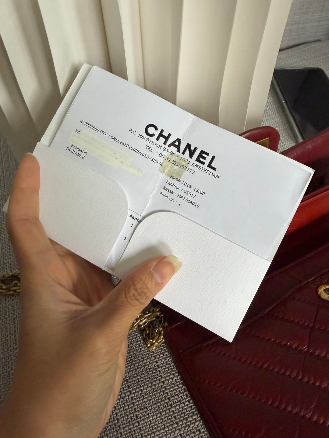 CHANEL 16A collection 2016 Series 23 Burgundy Calf skin Chevron Mini Reissue Flap Bag with Aged GHW