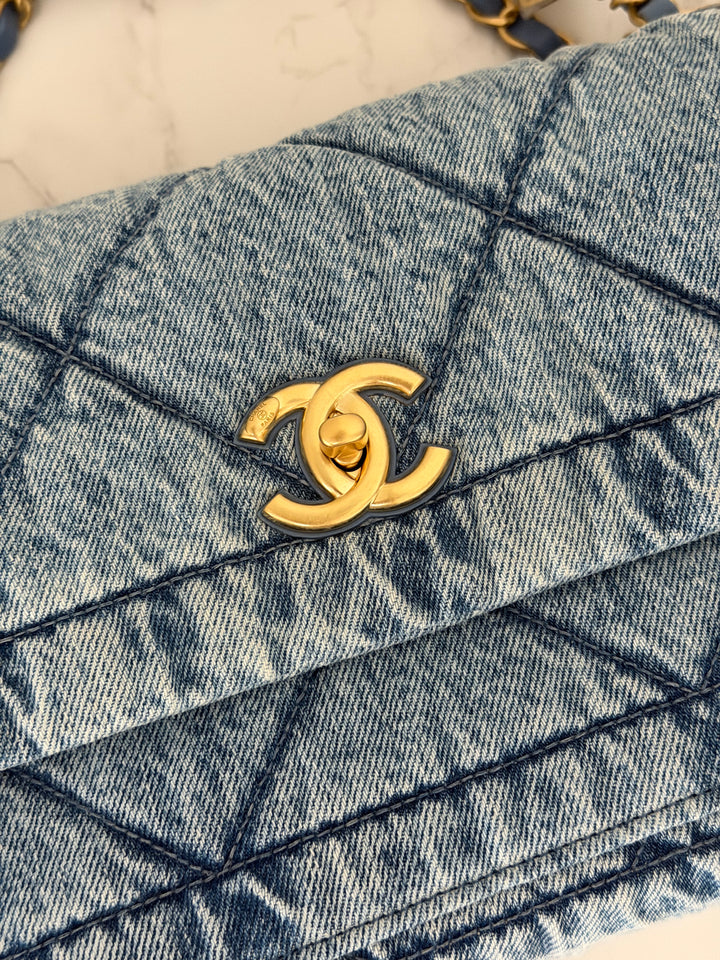 CHANEL 25K collection 2025 Blue Denim Large Flap Bag