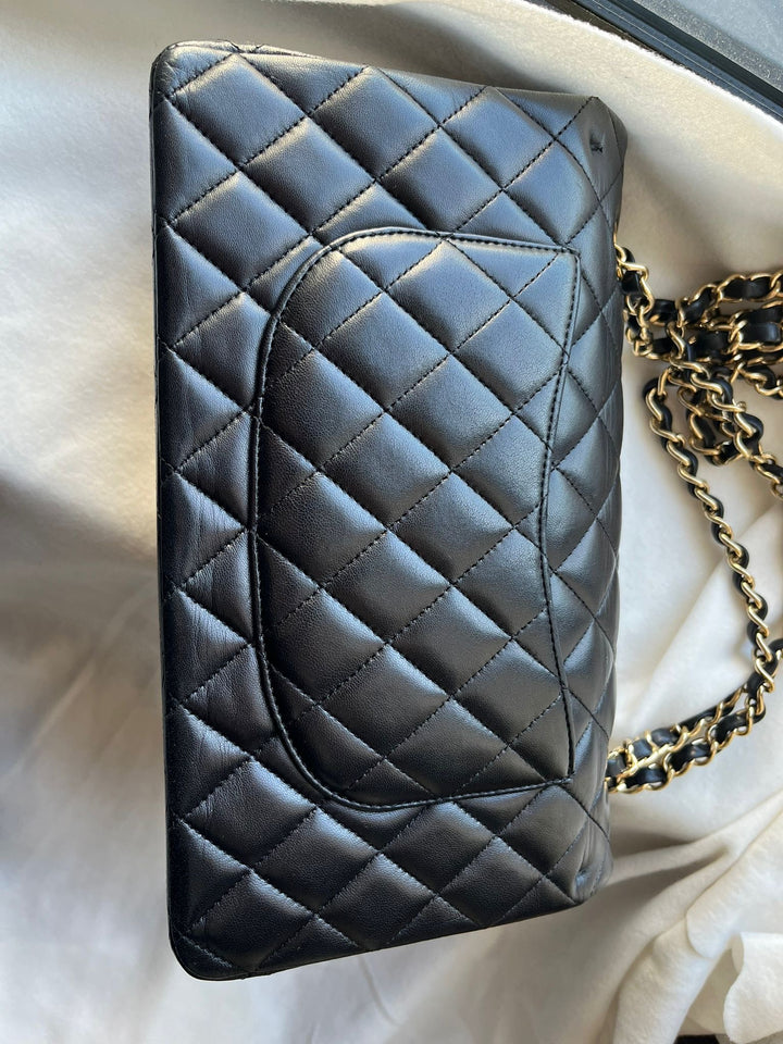 Chanel series 21 2015/2016 Black Lambskin GHW Medium Classic Double Flap Bag