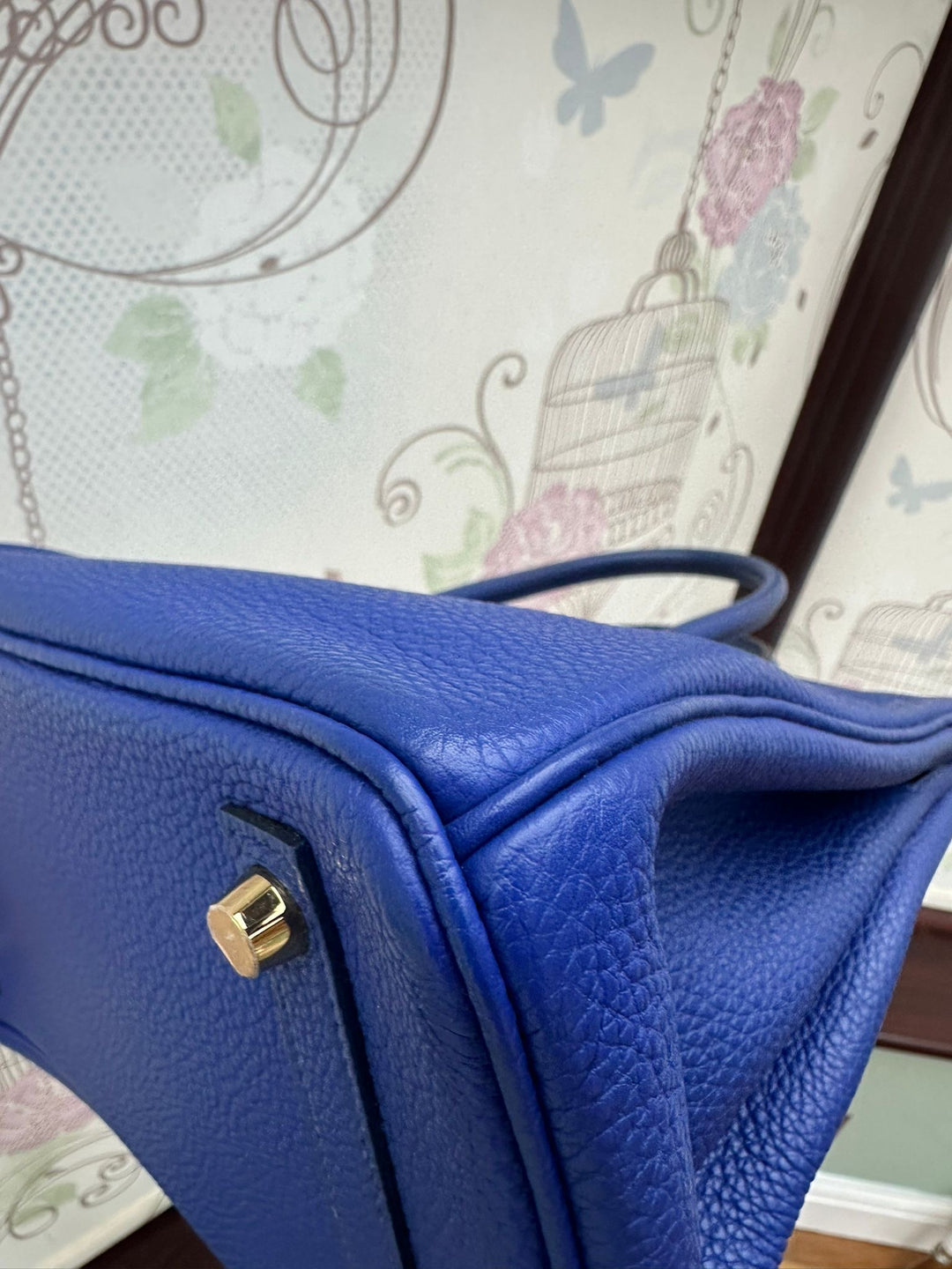 Hermes Birkin 30 Bleu Electric Togo Leather GHW Stamp T 2015 Bag