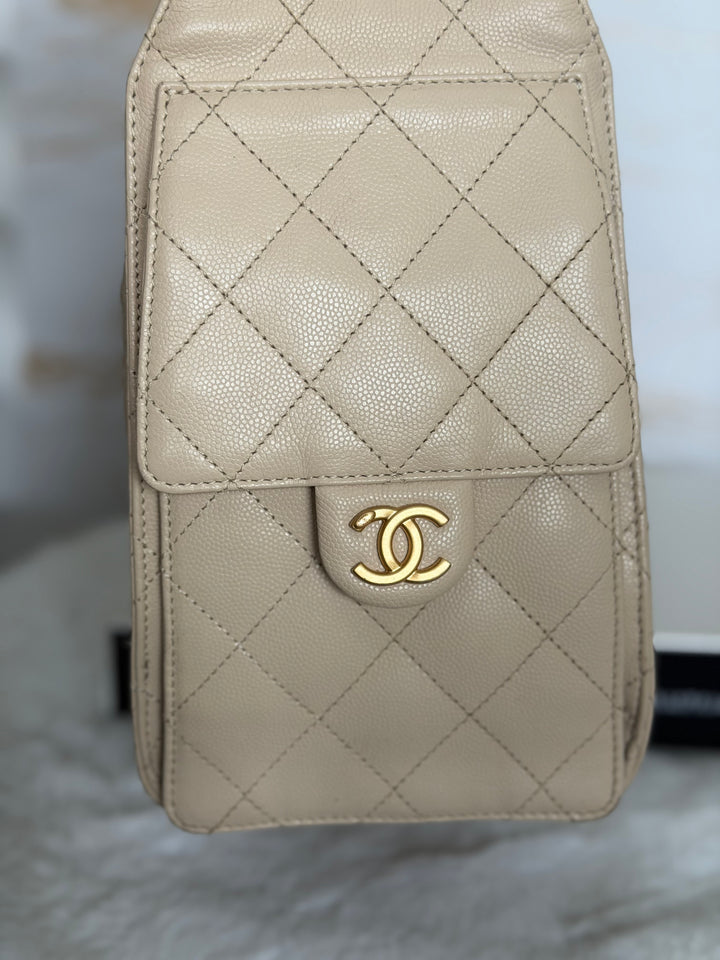 CHANEL Beige Caviar Aged GHW 25 Hobo Bag size SMALL 2025 25S collection