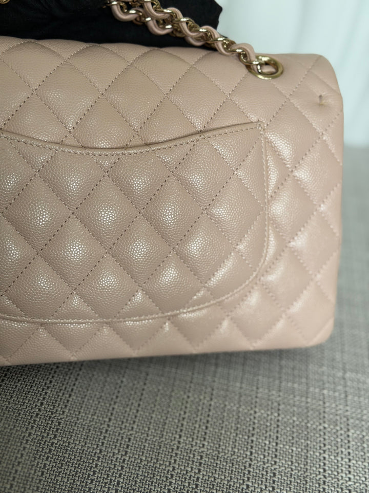 CHANEL 21C 2021 Rose Clair Caviar LGHW Medium ML 11.12 Timeless Classic Double Flap Bag