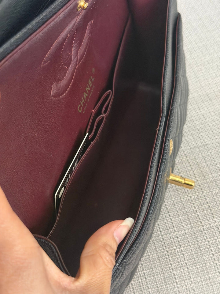 CHANEL Series 24 2017 Black Caviar GHW Medium M/L 11.12 Timeless Classic Double Flap Bag