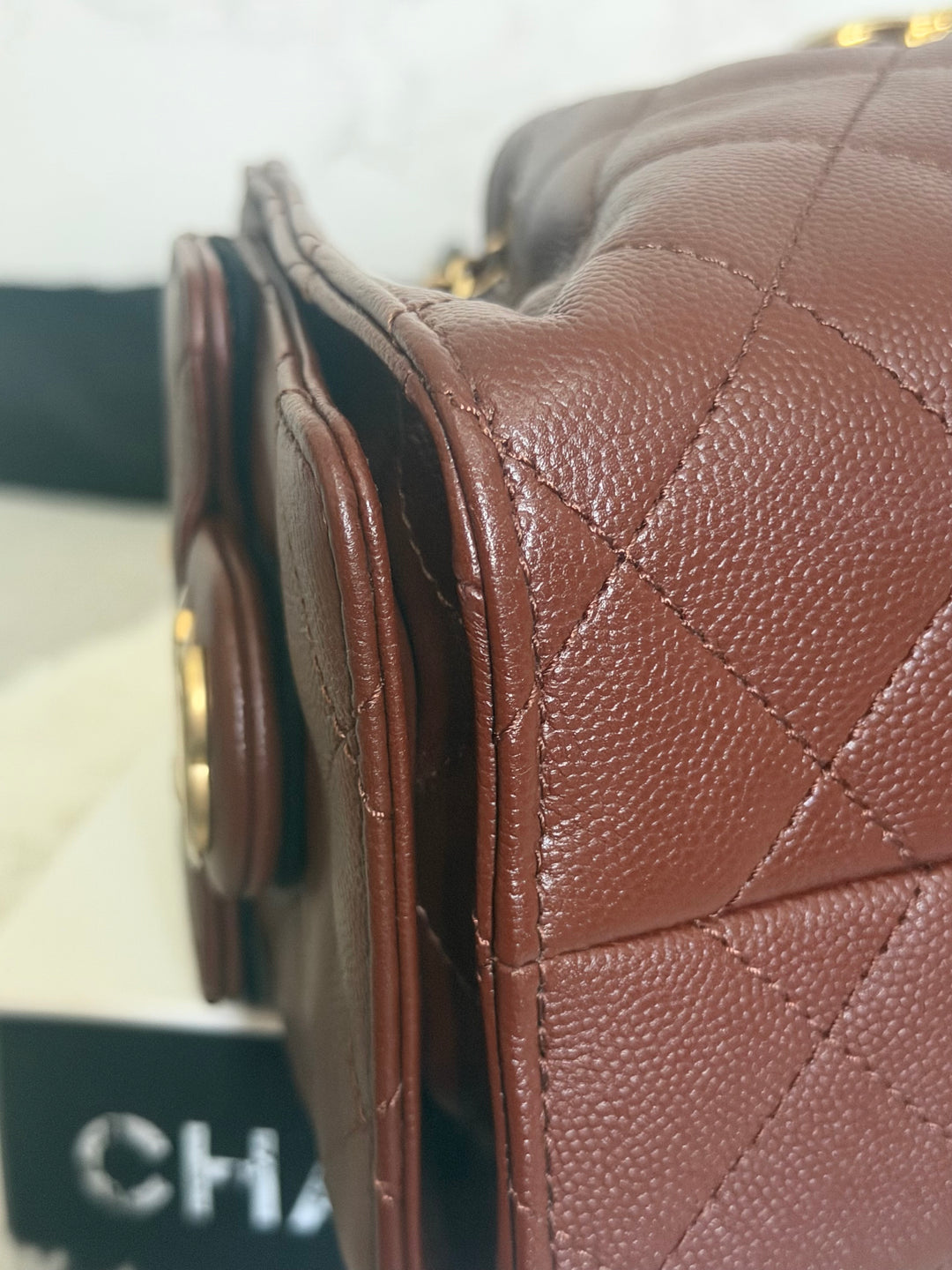 CHANEL 26S Brown Caviar Mini 25 Hobo Bag with Aged GHW 2026