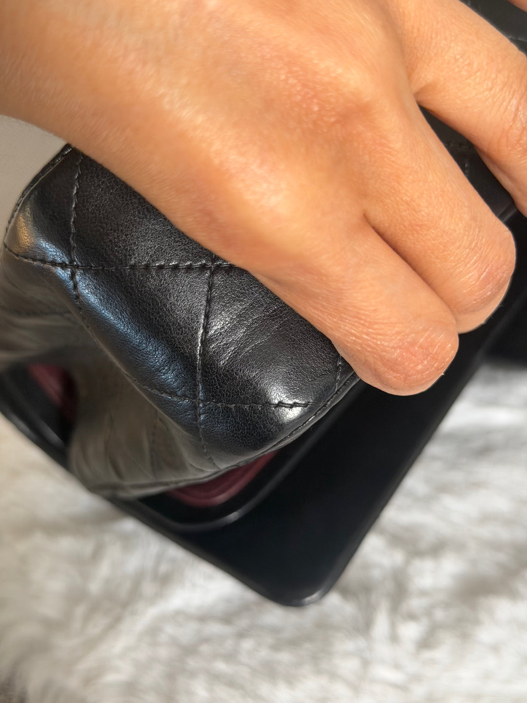 CHANEL series 6 Black Lambskin 24K GHW Vintage Medium ML Timeless Classic Double Flap Bag circa 2000-2002