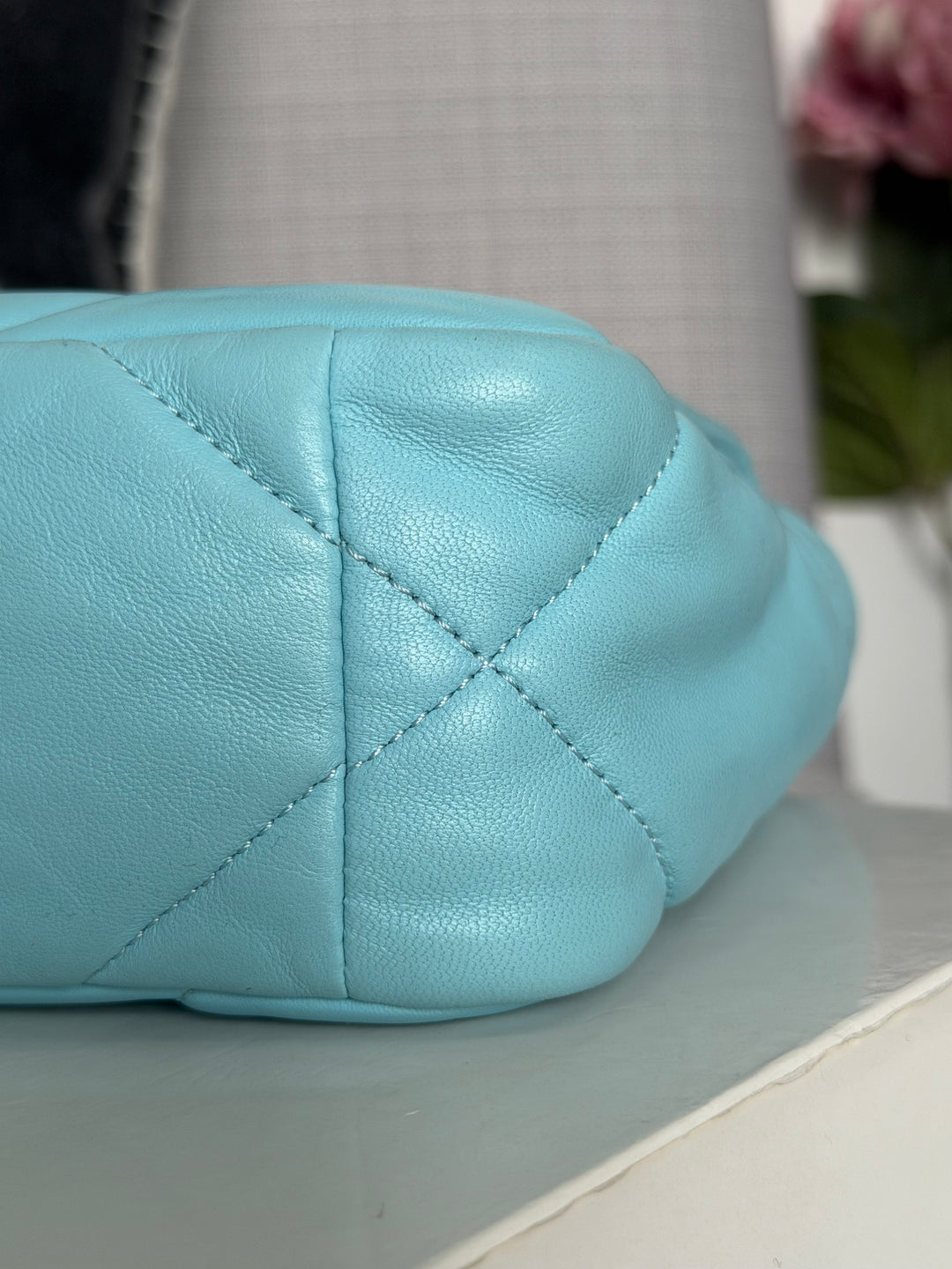 CHANEL 21S series 31 Blue Lambskin 19 Flap Bag size SMALL 2021