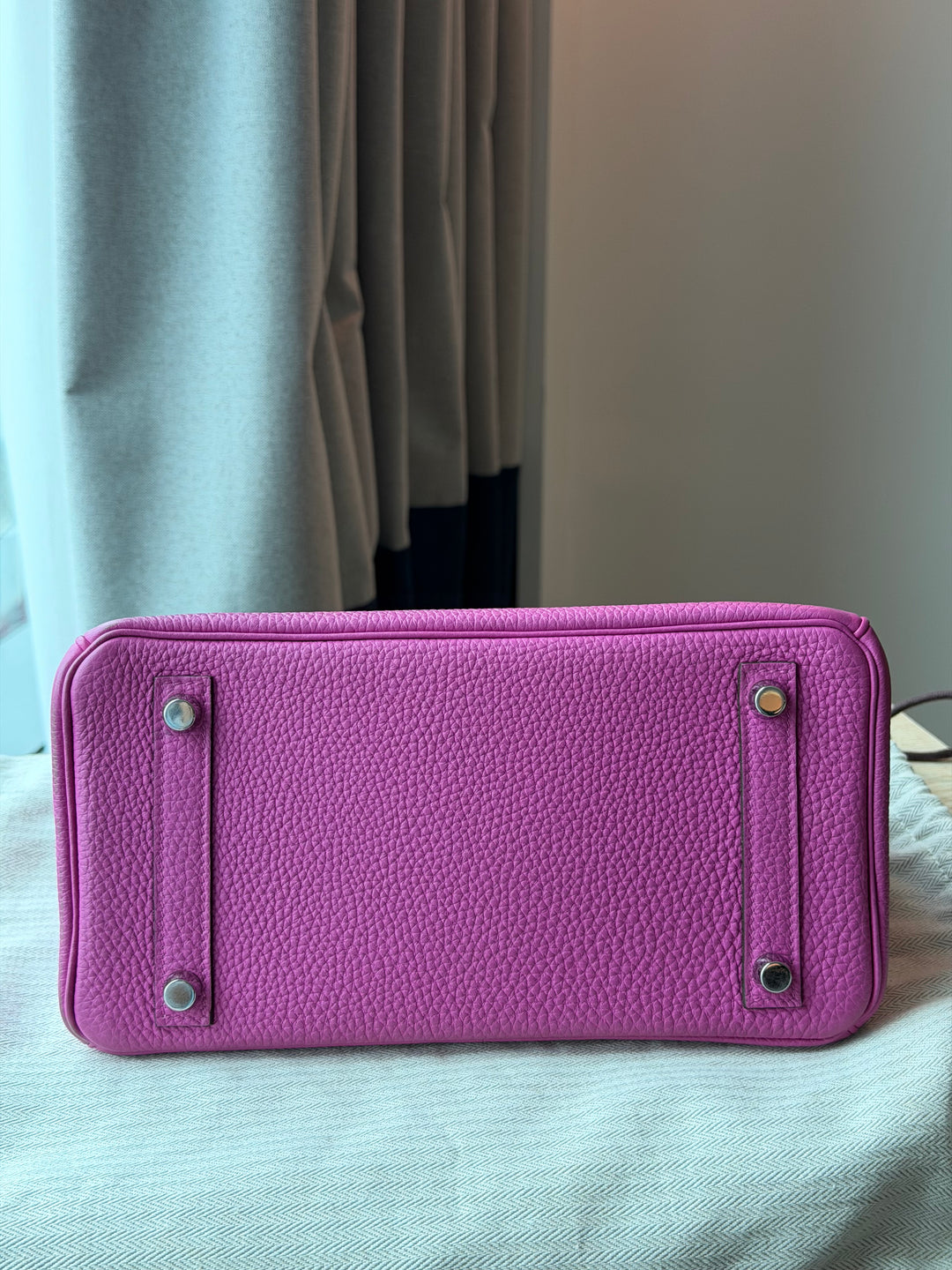 HERMÈS Rose Pourpre Togo Leather PHW Birkin 25 stamp C 2017