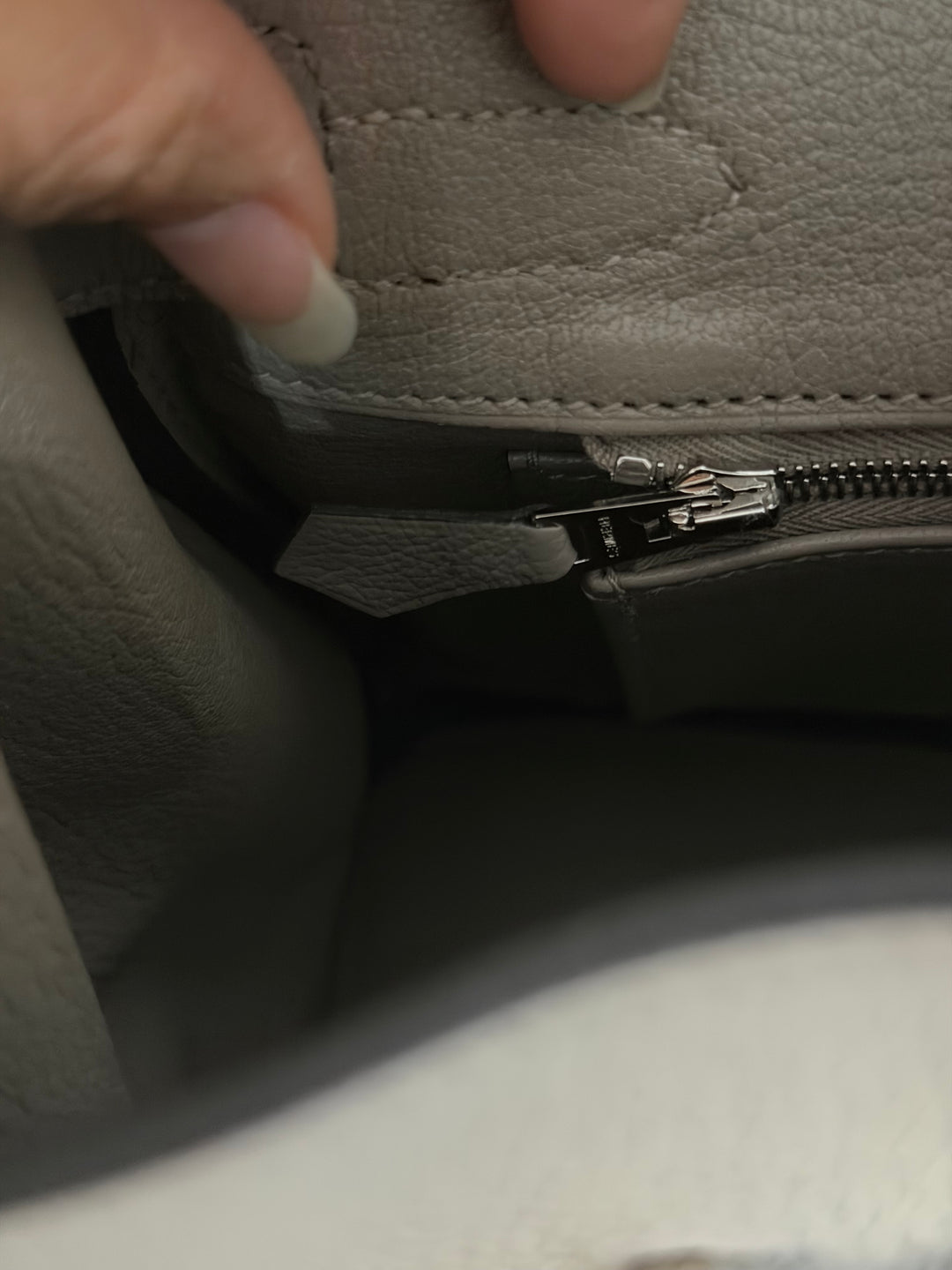 HERMES Gris Asphalt Leather Birkin 30 Bag Palladium Hardware Stamp D 2019