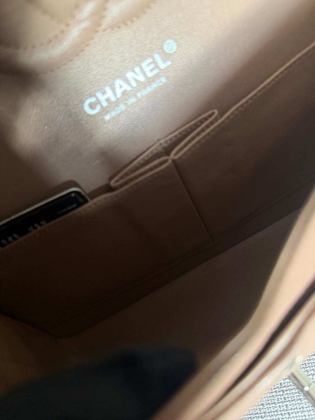 CHANEL series 13 Dark Beige Taupe Caviar SHW Medium ML Classic Double Flap Bag 2011