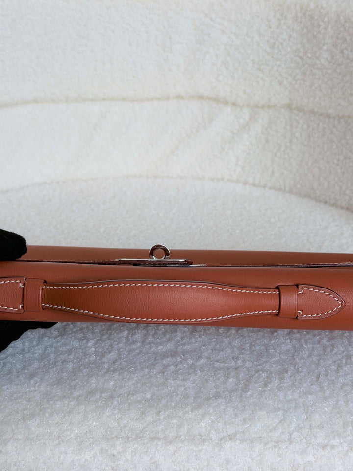 HERMÈS Kelly Cut Gold Swift Leather PHW 2014 Stamp R in []